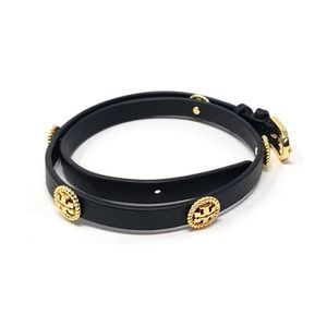 Tory Burch Rope Logo Double Wrap Leather Bracelet